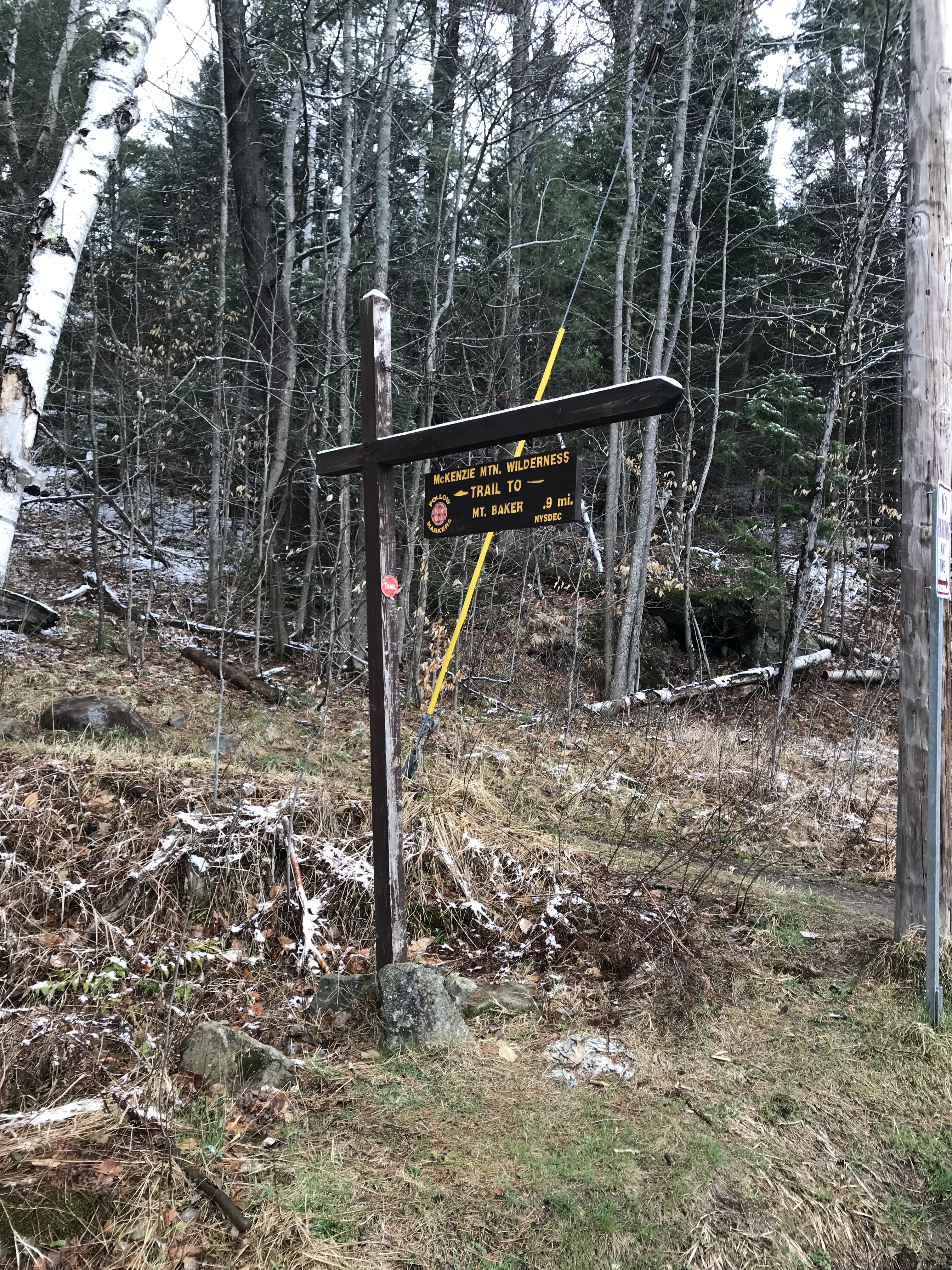 Baker Mountain Trailhead Sign