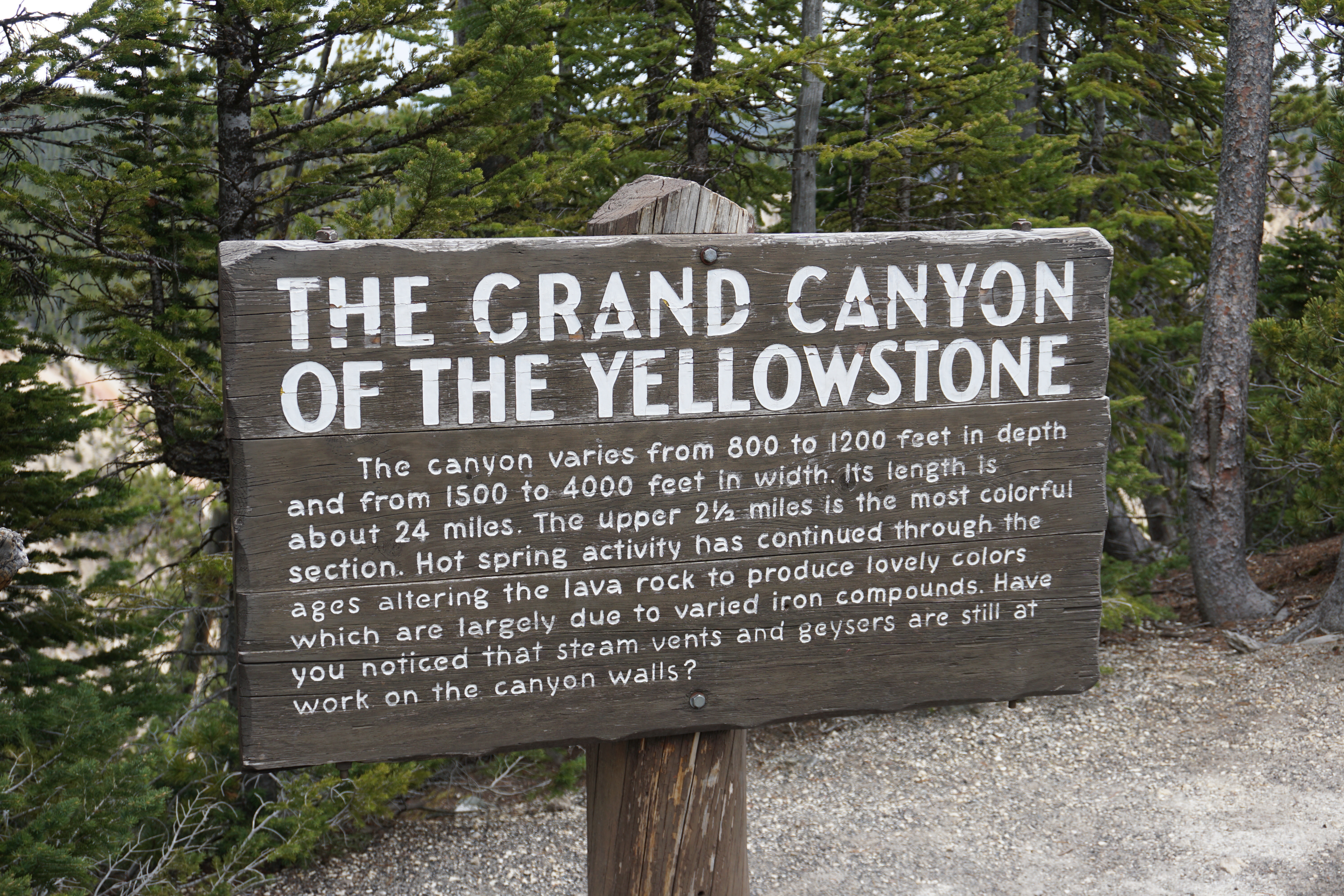 Grand Canyon of Yellowstone Sign