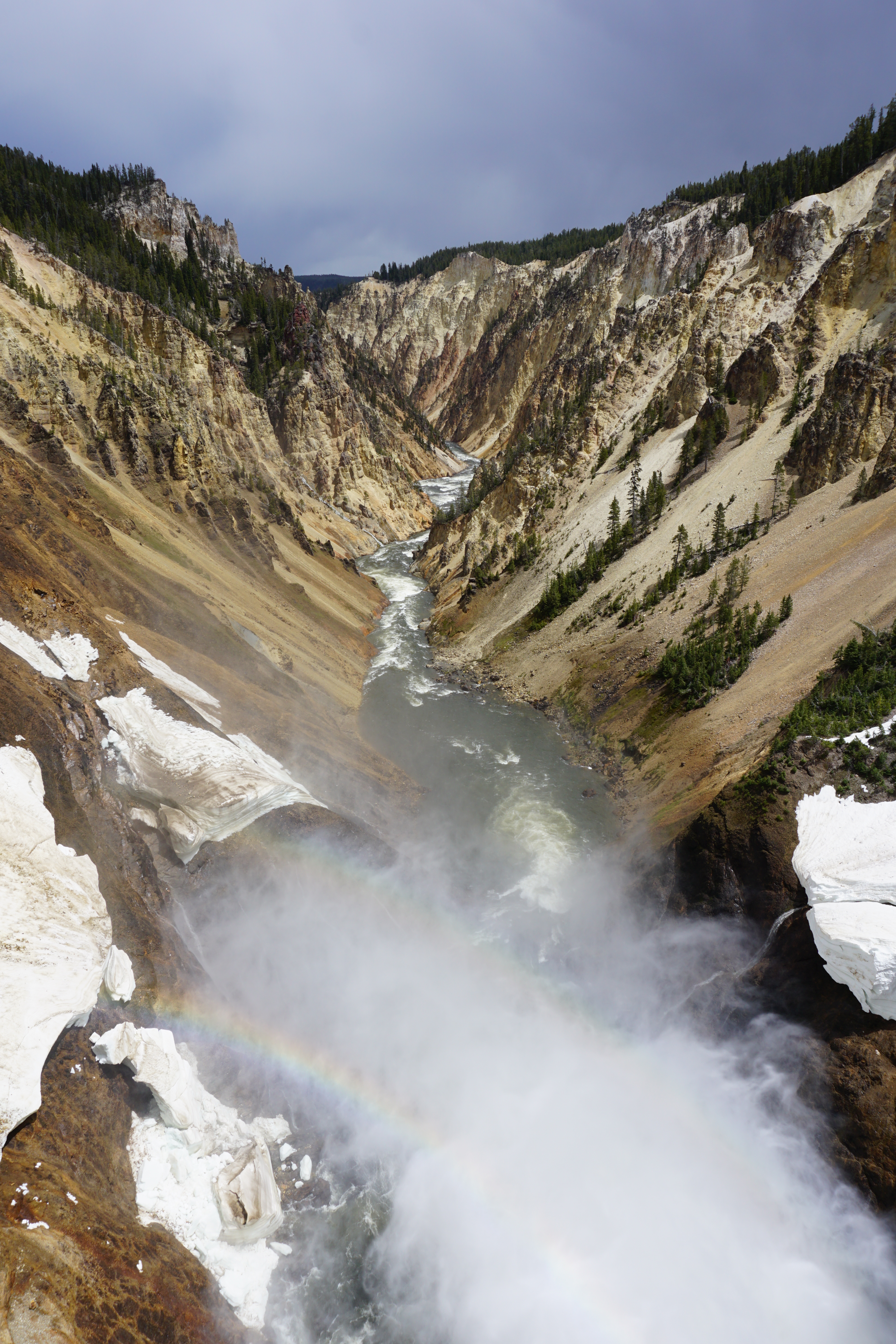 Grand Canyon of Yellowstone with rainbow