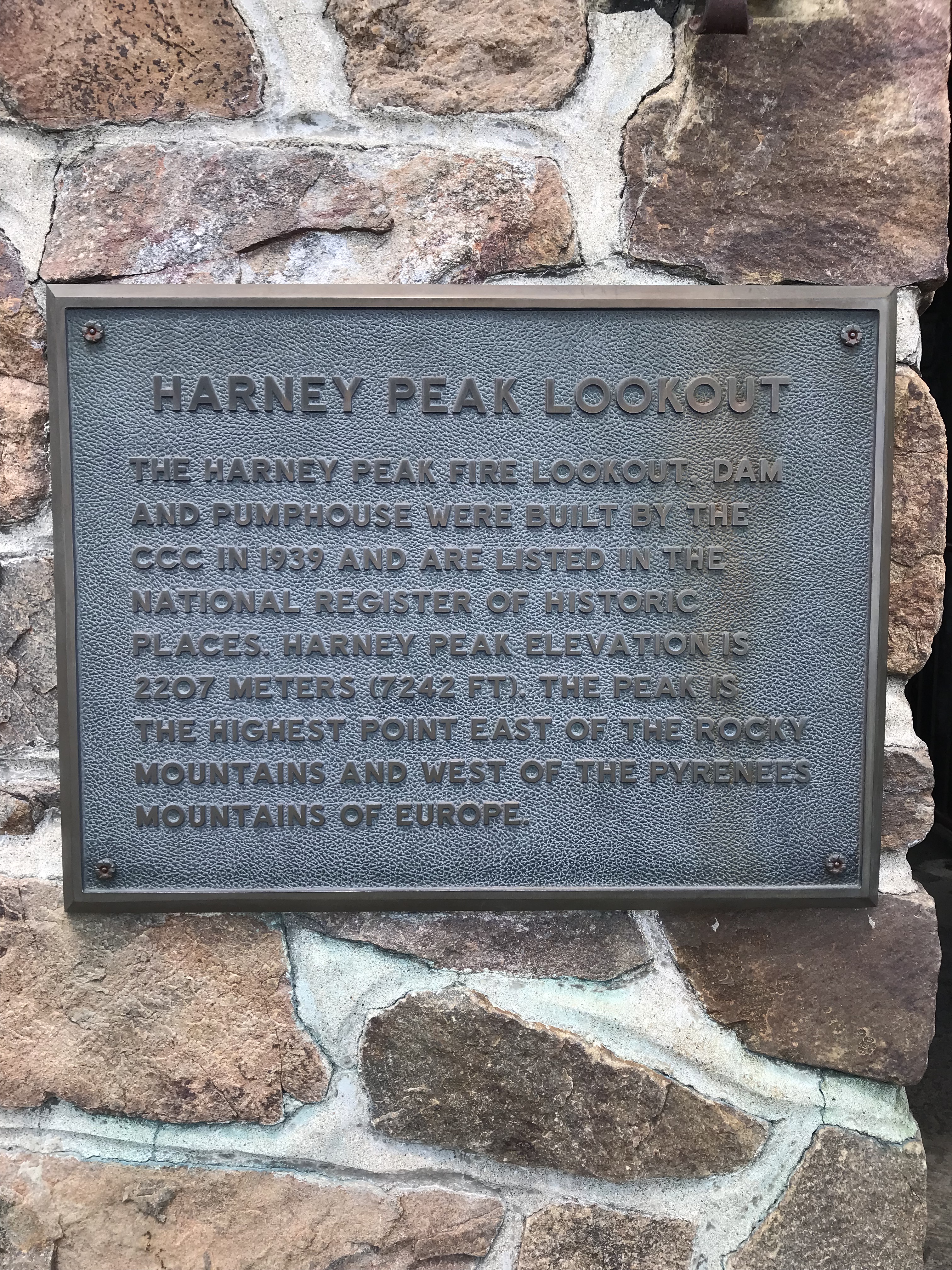 Harney Peak Lookout Sign