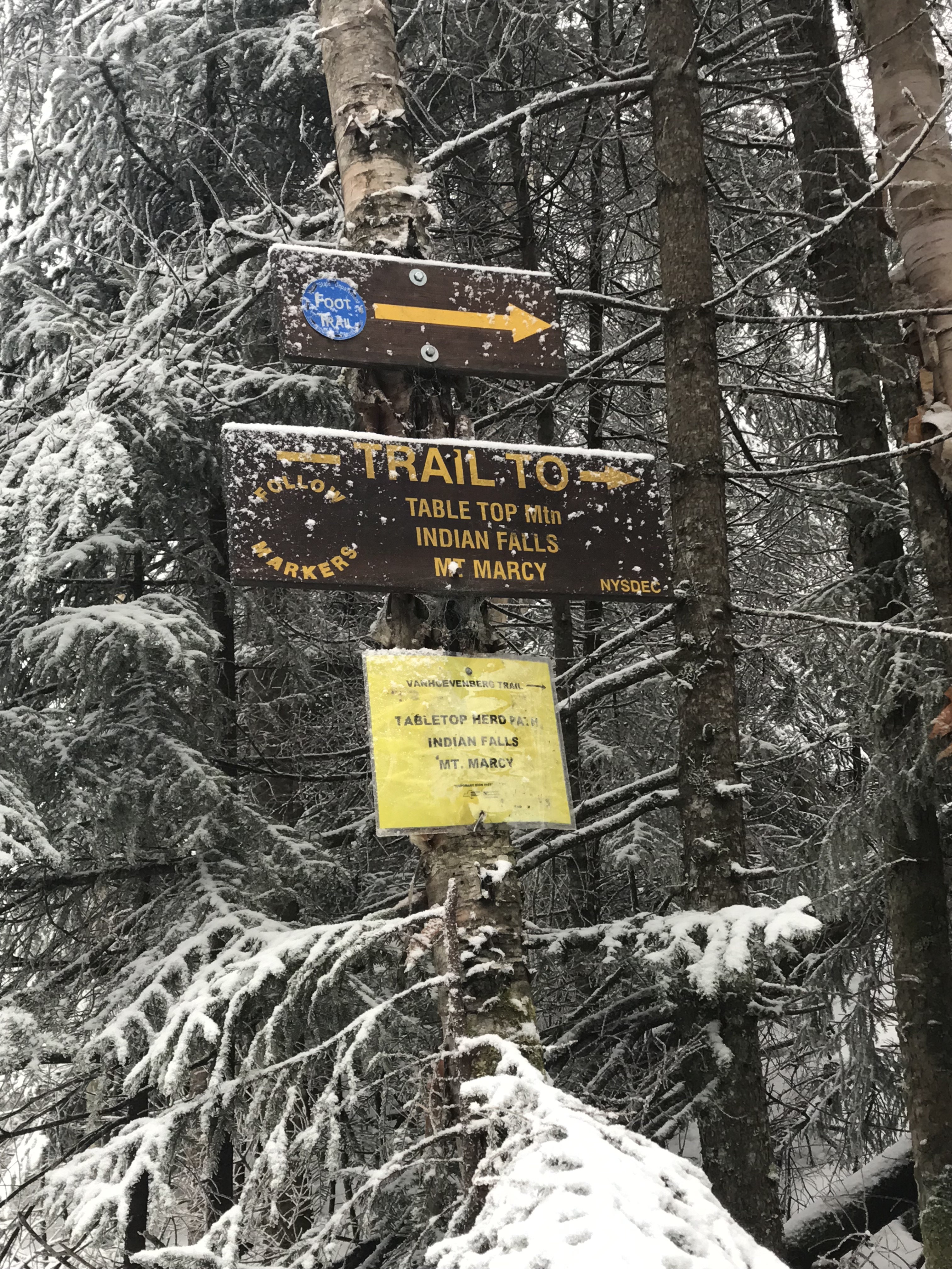 Trail sign to Tabletop 1