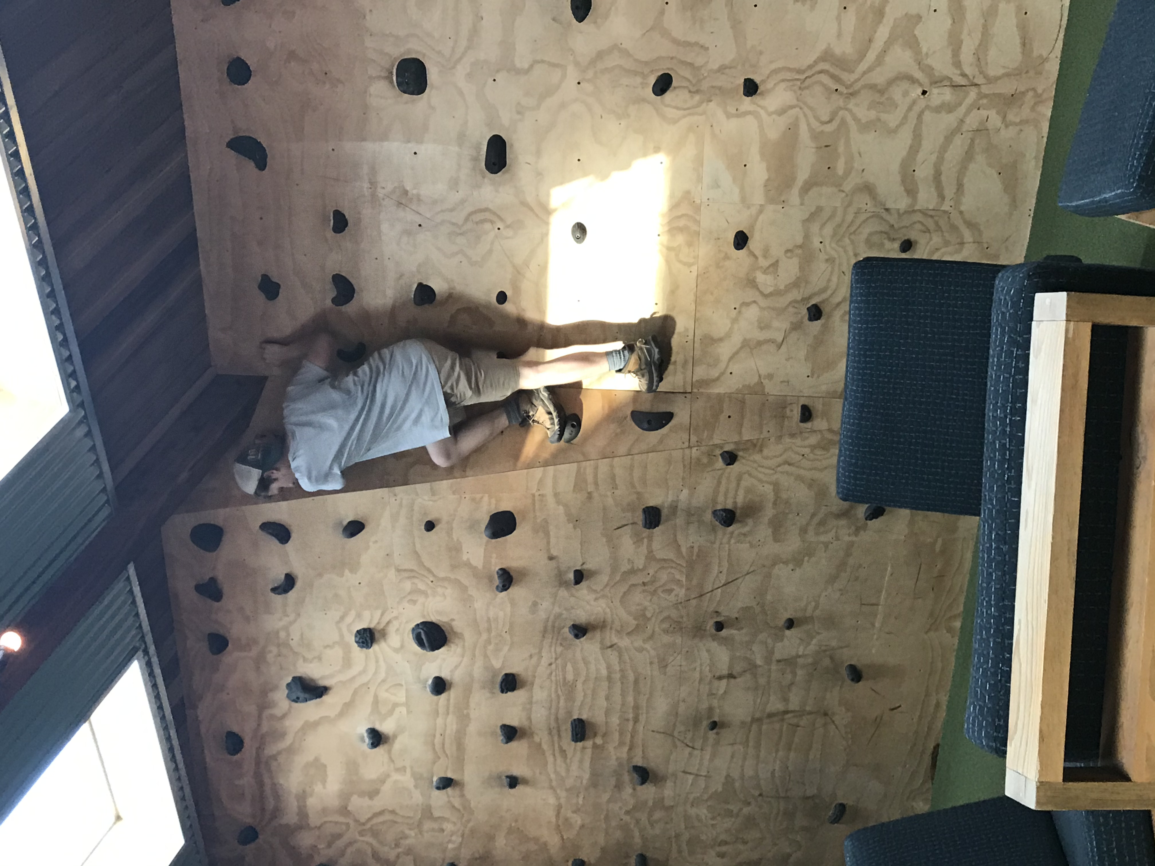 My brother, Alex, rock climbing at the Boulder Basecamp Hotel