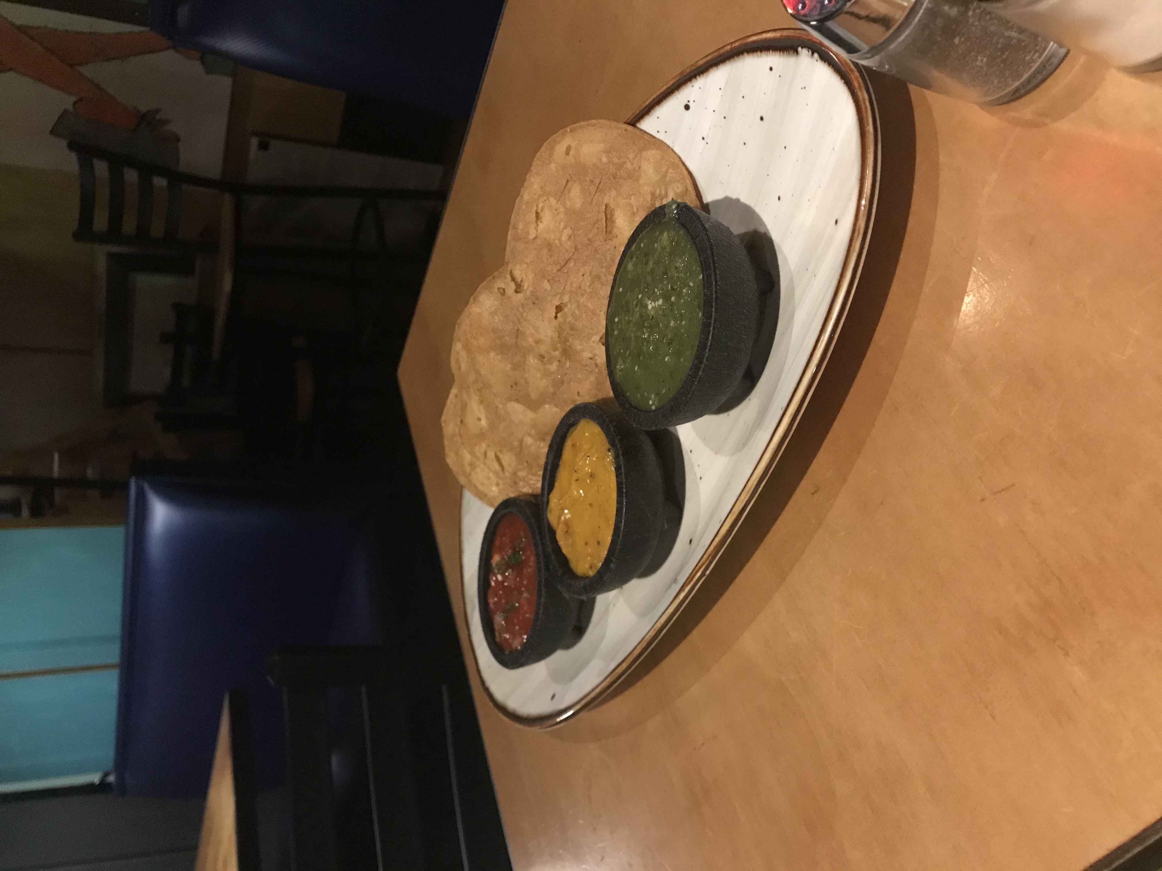 Chips and salsa platter at Centro Mexican Kitchen
