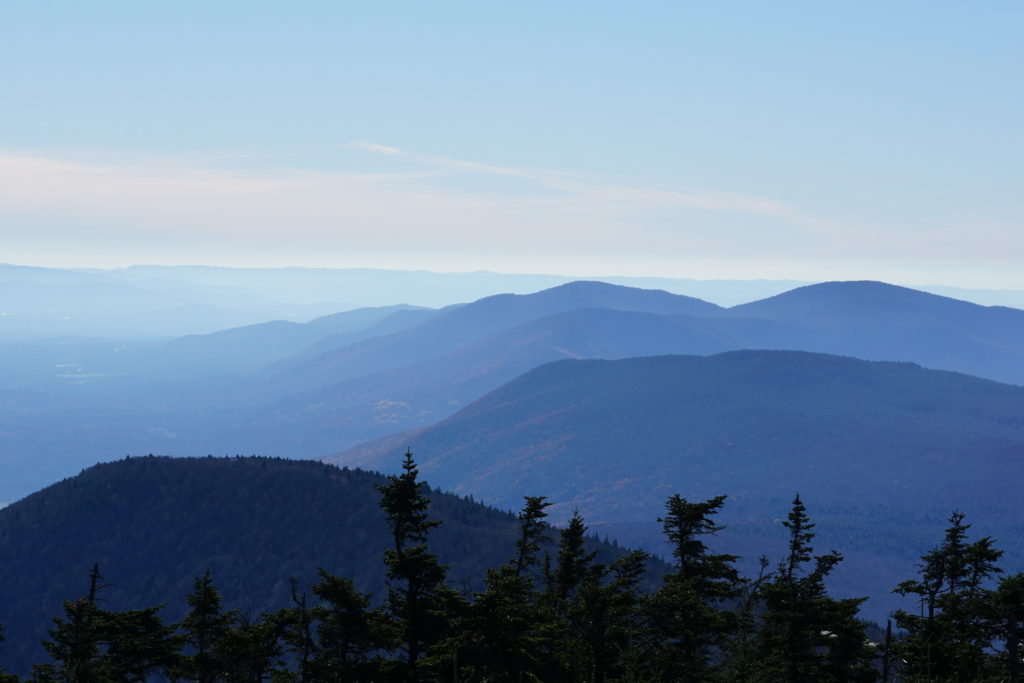 Mountain layers seen from the summit of Mount Equinox