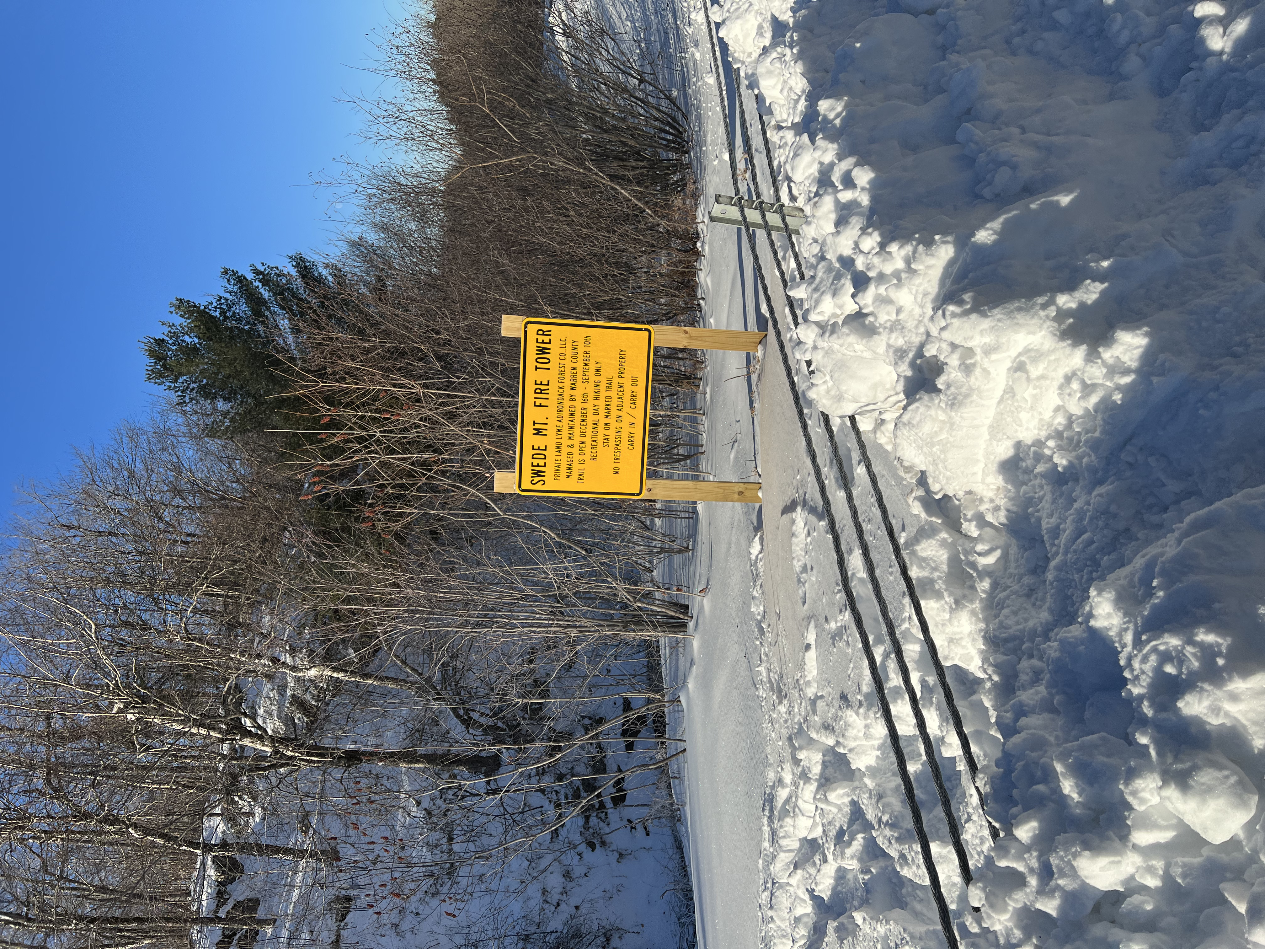 Swede Mountain Trailhead Sign